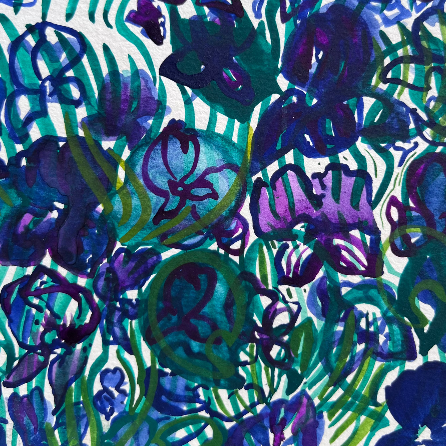 Green Strokes Violet Patch