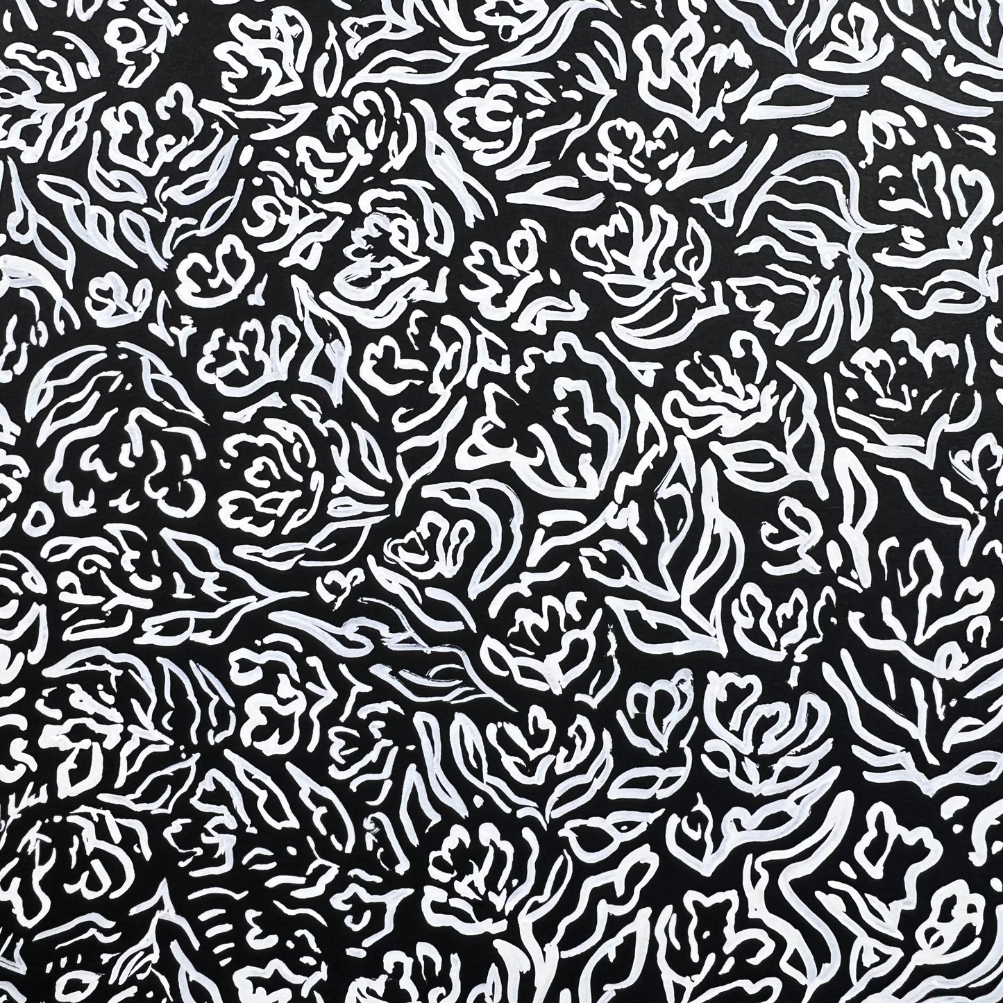 White Floral Ink Illustration