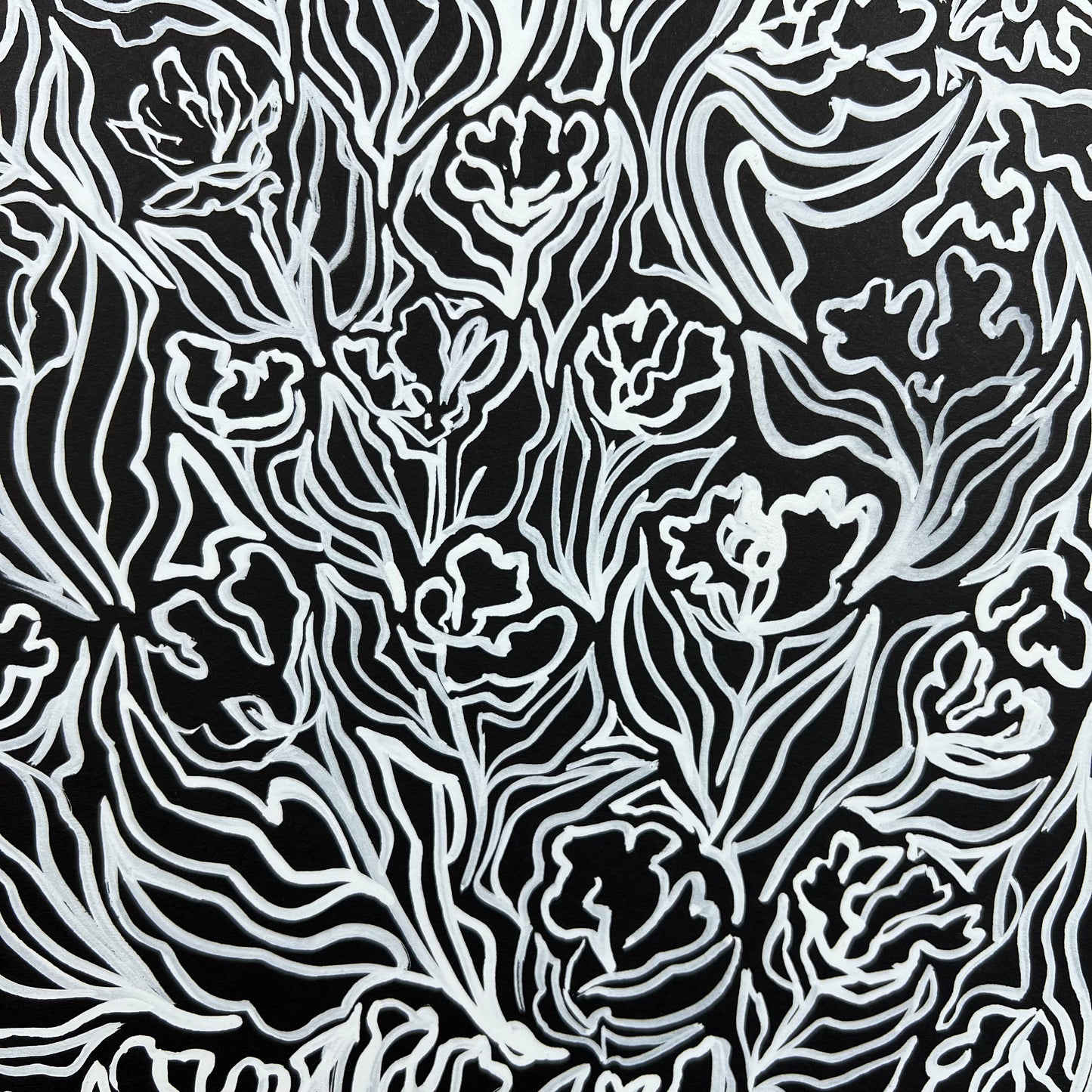 White Floral Ink Illustration II