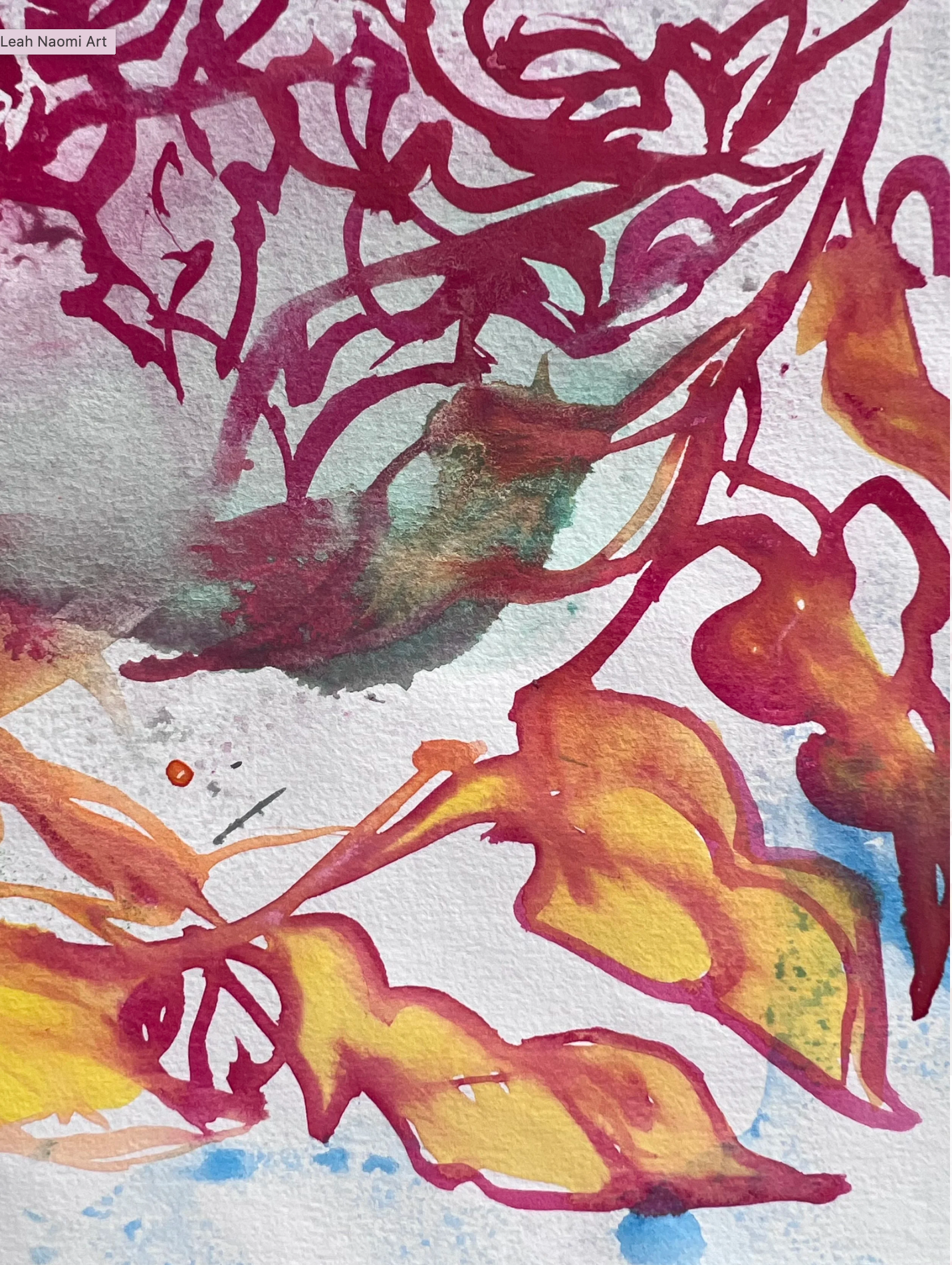 Floral Calligraphy Abstract
