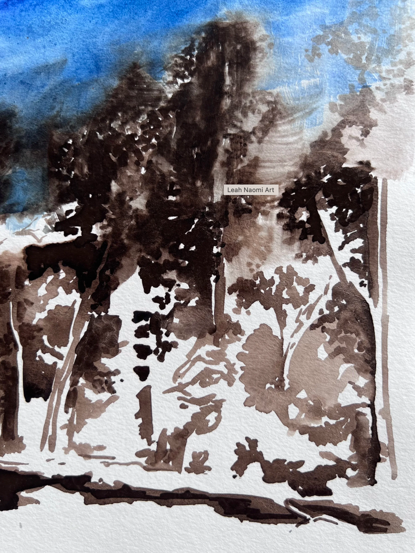 Midnight Lakeside Forest Plain Air II