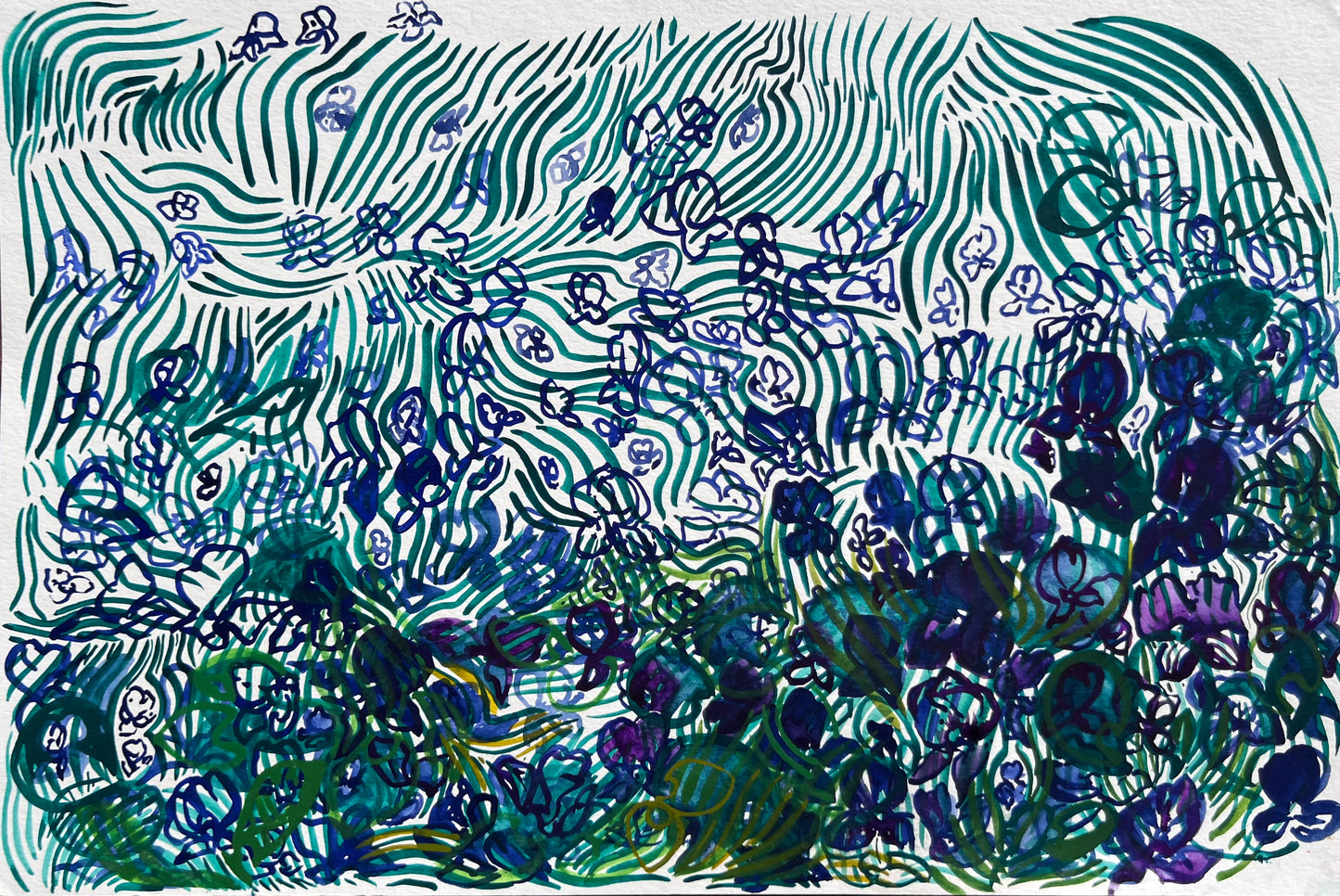 Green Strokes Violet Patch