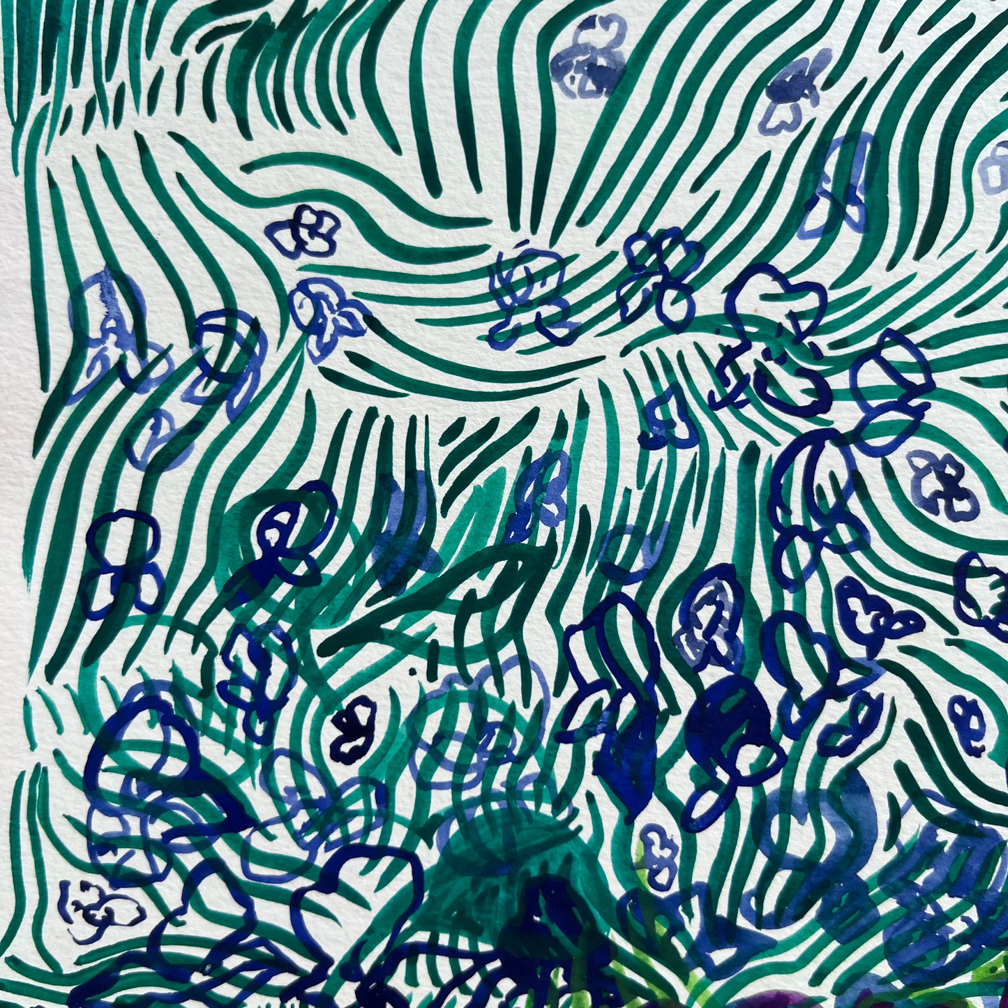 Green Strokes Violet Patch