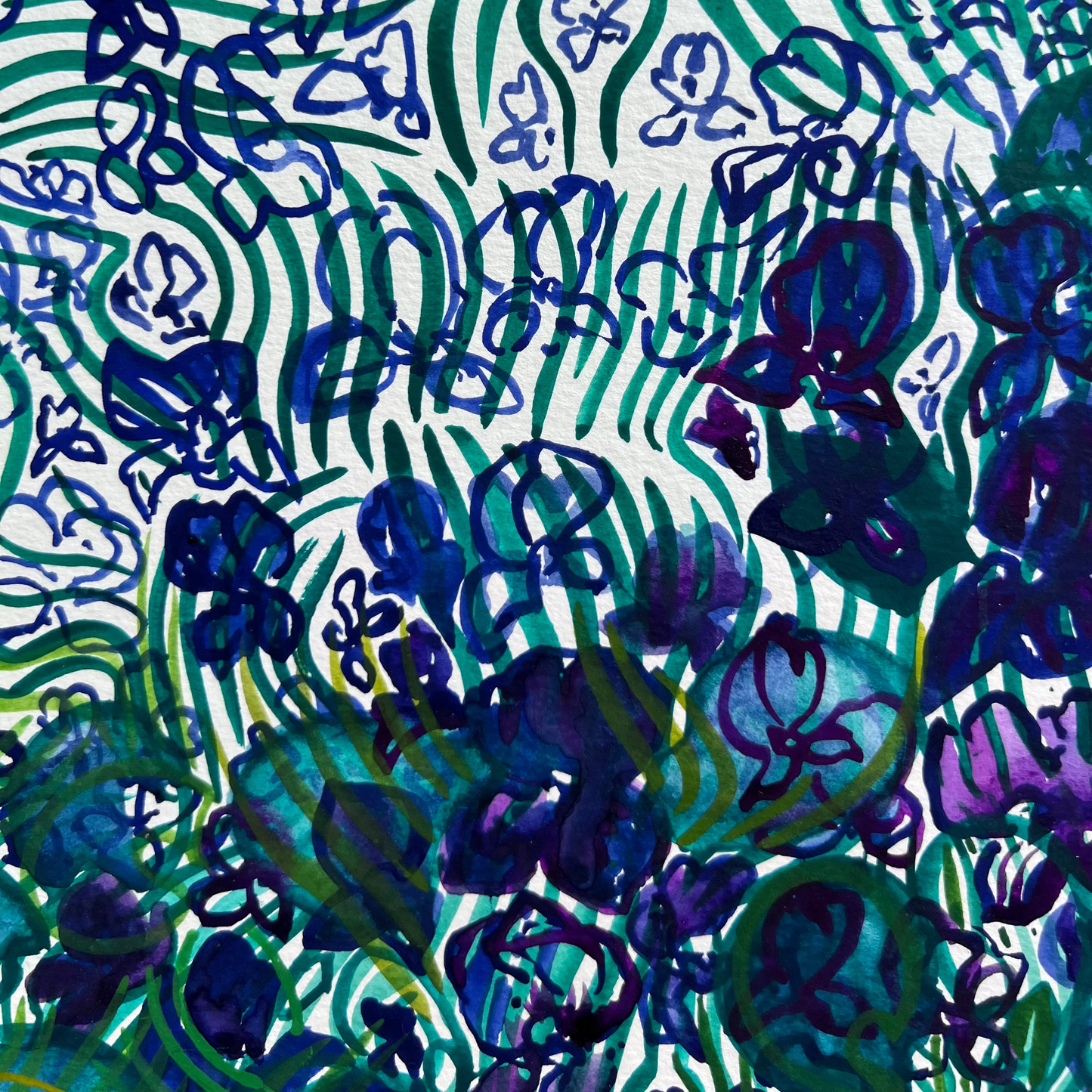 Green Strokes Violet Patch