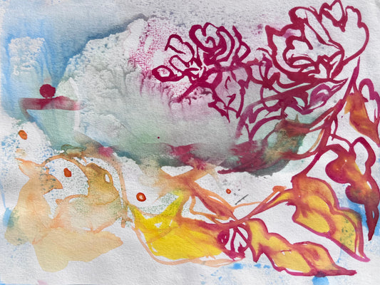 Floral Calligraphy Abstract