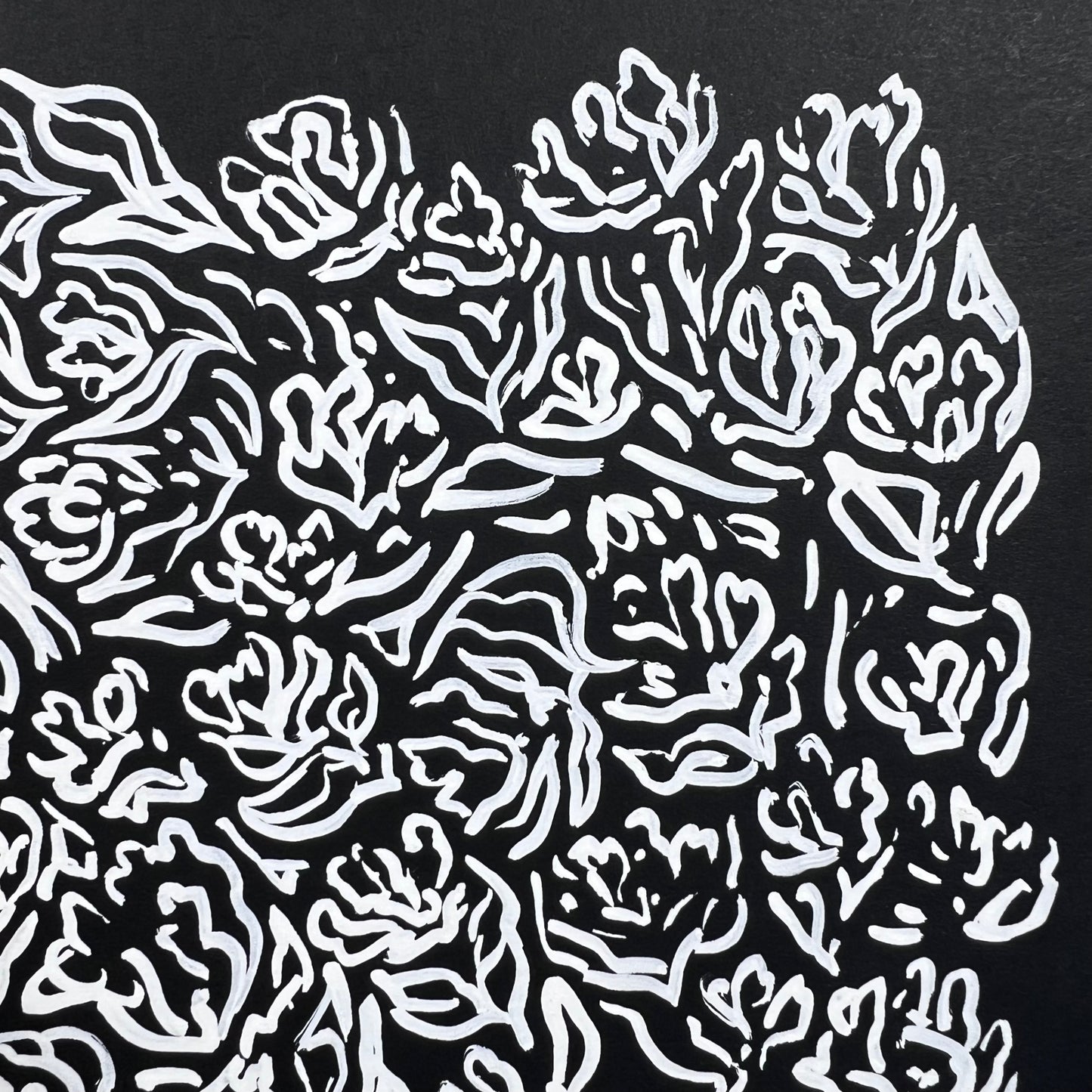 White Floral Ink Illustration