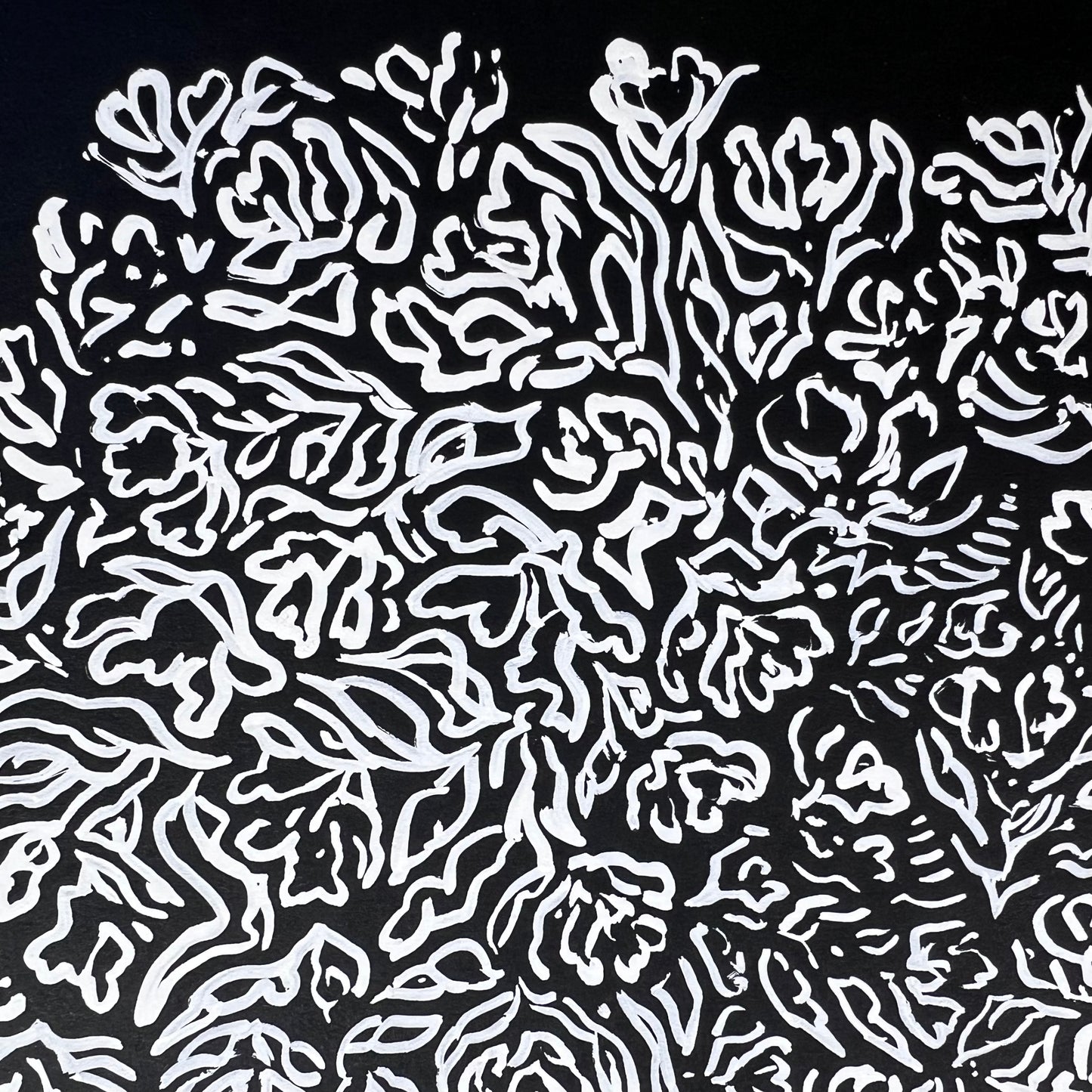 White Floral Ink Illustration