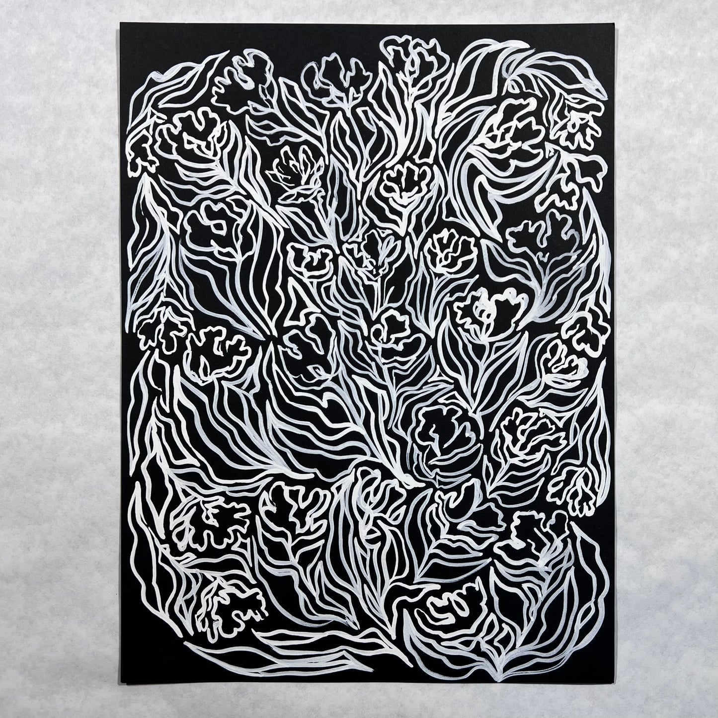 White Floral Ink Illustration II