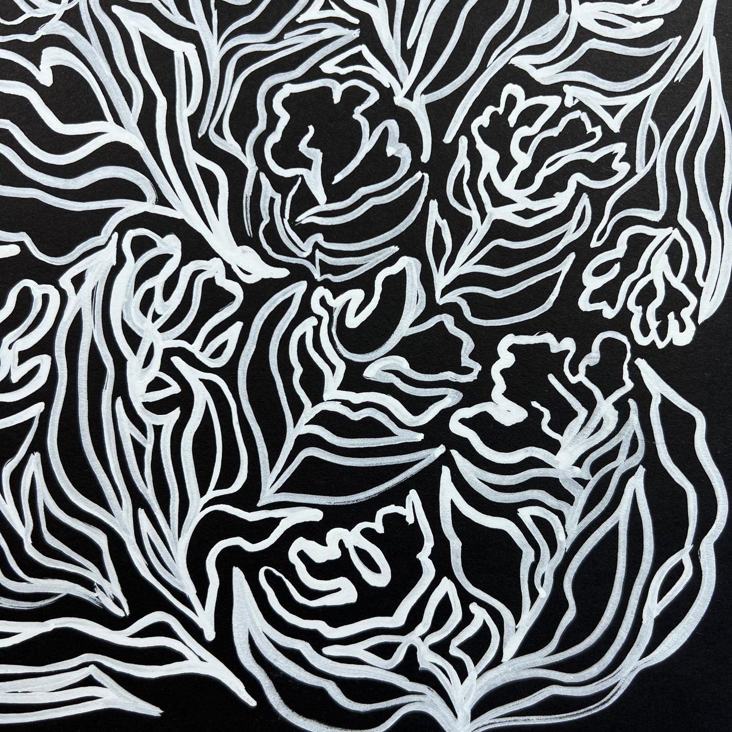 White Floral Ink Illustration II