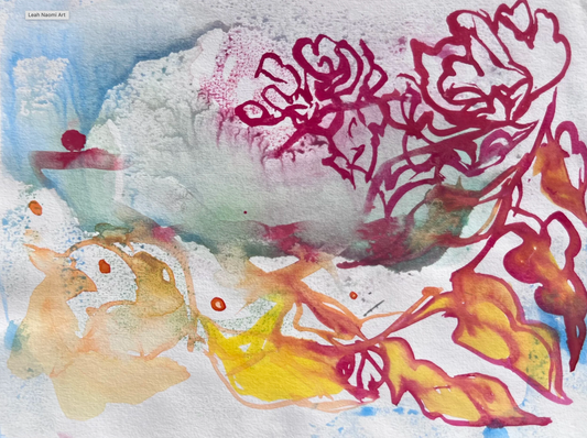 Floral Calligraphy Abstract